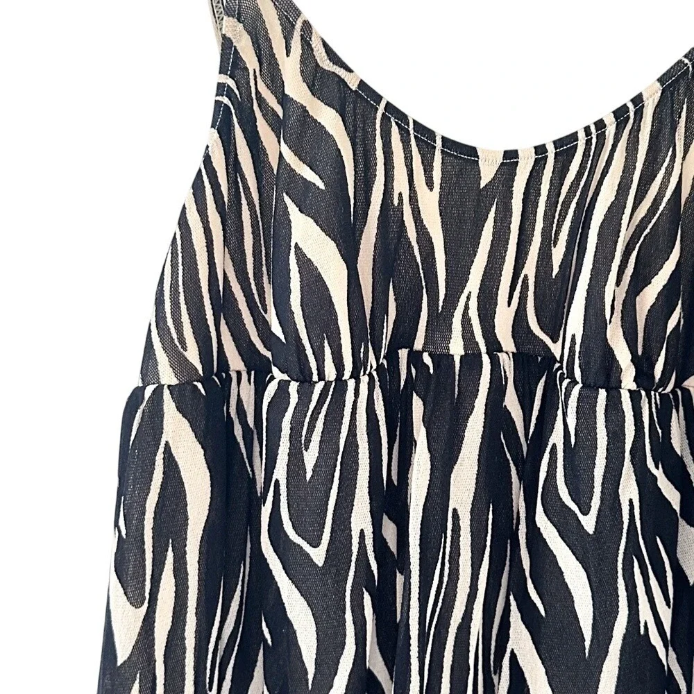 Cosabella Zebra Stripe Mesh Negligée‎ - size Medium